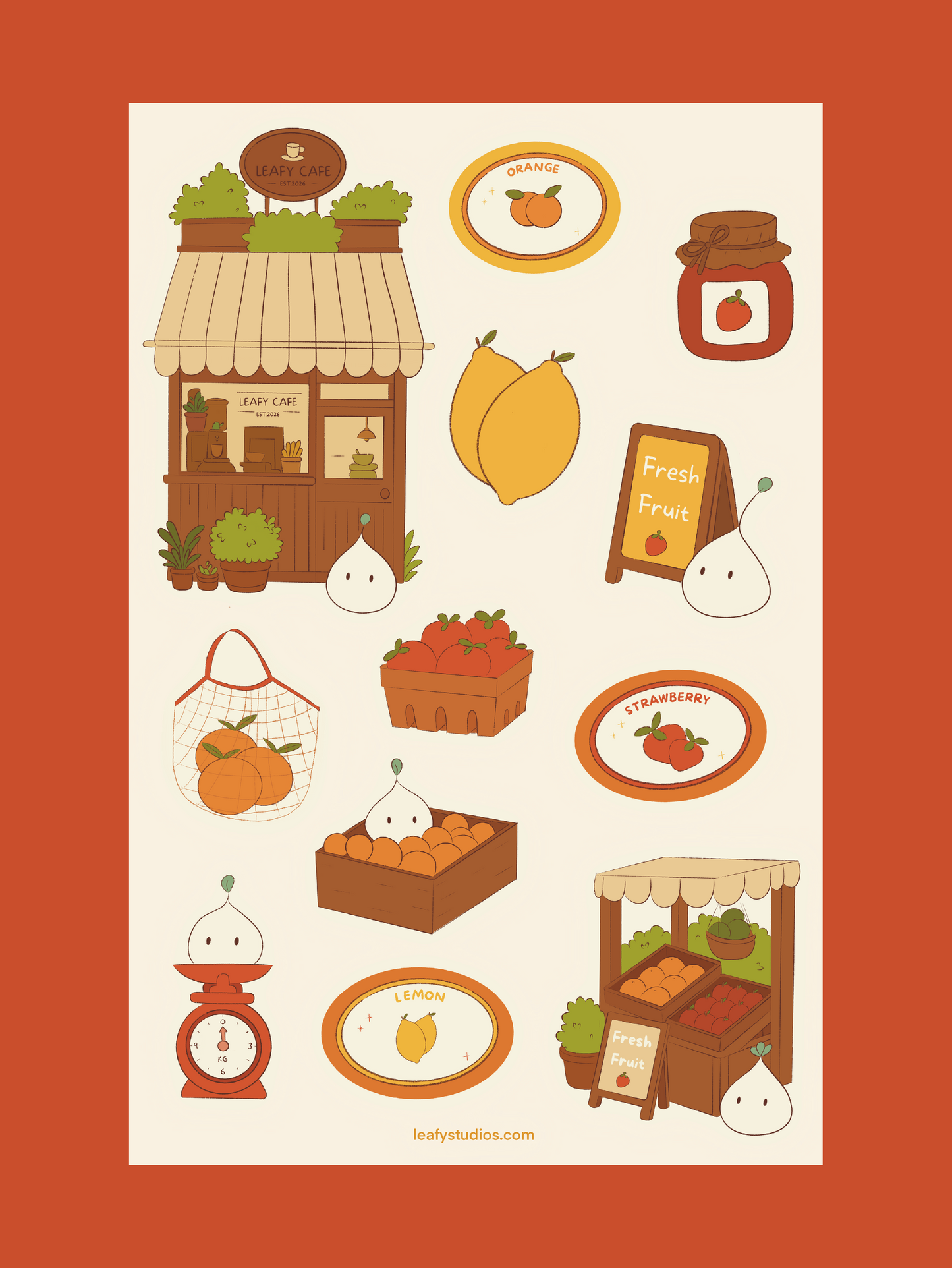 Fruit Market Sticker Sheet
