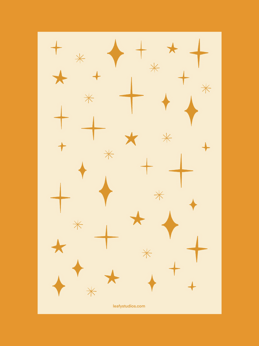 Yellow Stars Sticker Sheet